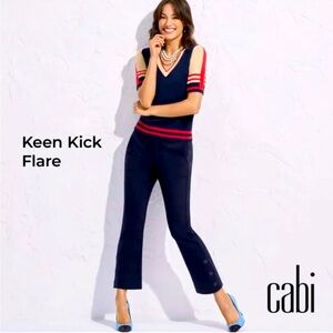 Cabi Keen Kick Flare #6043 Ponte Knit Cropped Pants